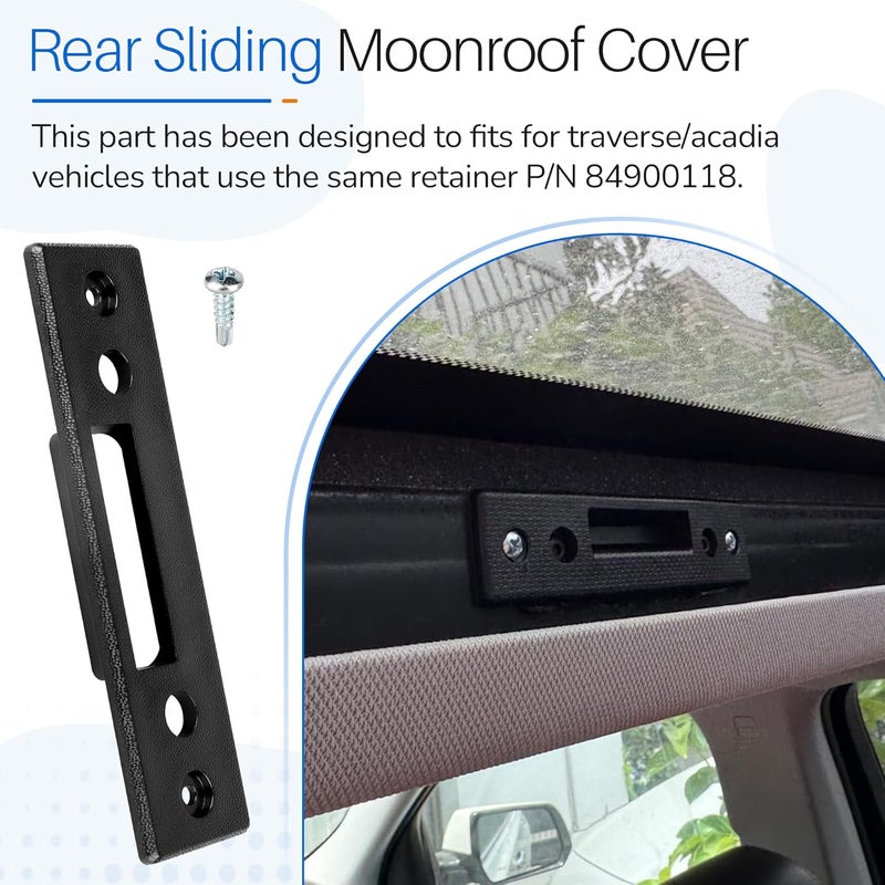 Dfnidy Rear Moonroof Latch Retainer 84900118 Compatible with Chevy Traverse, GMC Acadia, Buick Enclave, Upgrade Rev 2 Black Sunroof Lock F Retainer fits Vehicles Rear Sliding Moonroof Cover - Image 4